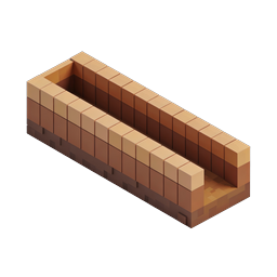 Icône Voxel de mur de briques isométrique pour thèmes de construction