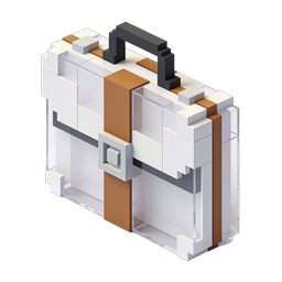 Isometric Briefcase Icon - 3D Voxel Business Case