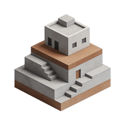 Biểu tượng kiến trúc tòa nhà Isometric - Minh họa nhà 3D