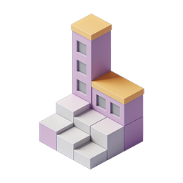 Icona edificio isometrico - Illustrazione architettonica 3D
