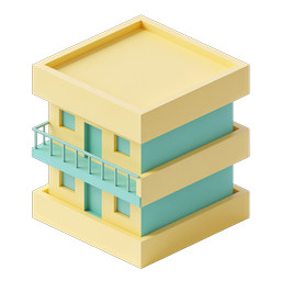 Isometric Building Icon - Modern 3D House Design