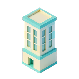 Изометрическая иконка здания - Современная 3D архитектура