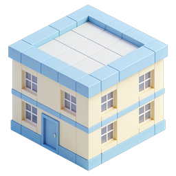 ไอคอนอาคาร 3D แบบไอโซเมตริก - สไตล์ว็อกเซล