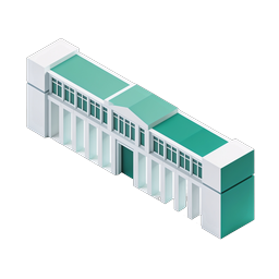 Isometric Modern Building Icon - 3D Commercial Architecture