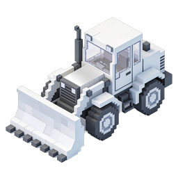 Isometric Bulldozer Construction Vehicle 3D Icon