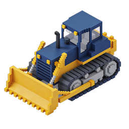 Isometric Bulldozer Construction Vehicle Icon