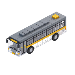Icône de bus 3D isométrique - Transport style Voxel