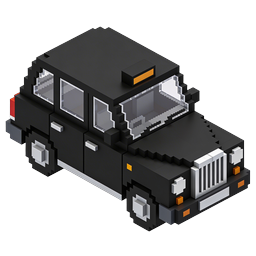 Isometric Camper Van Pixel Art Icon for Travel Apps