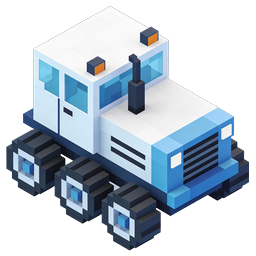 Isometric Cargo Truck Pixel Art Icon for Logistics