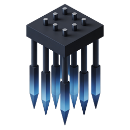Isometric Microchip Array Icon - 3D Technology