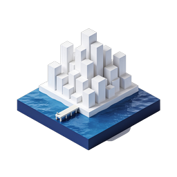 Isometric Modern City Island 3D Illustration Icon