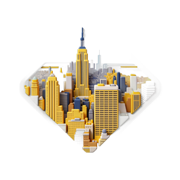 Isometric Cityscape Icon - Urban Skyline 3D Illustration