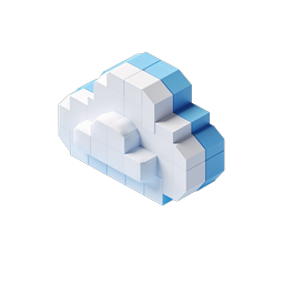 Isometric Cloud Block Icon - 3D Voxel Design
