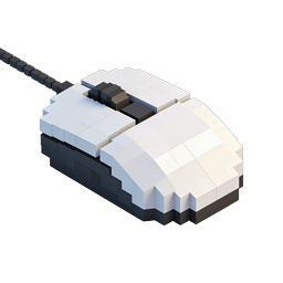 Isometric Computer Mouse Icon - 3D Voxel Style