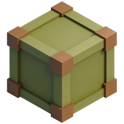 Isometric Crate Box Icon - 3D Storage Container