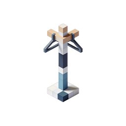 Isometric Cross Tower 3D Icon - Modern Geometric Design