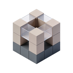 Isometric Modular Cube Blocks 3D Icon Design
