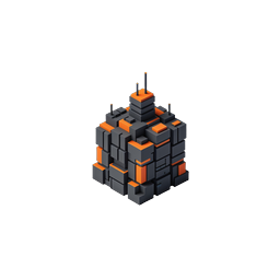 Isometric Futuristic Cube Structure 3D Icon