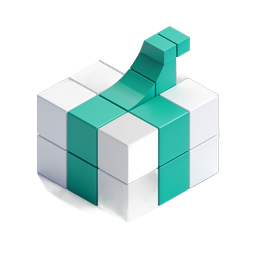 Isometric Cube Structure Icon - 3D Modular Block Design