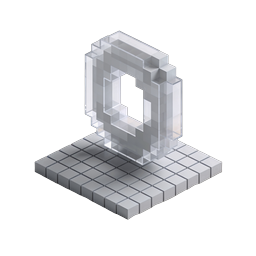 Isometric Transparent Cube Structure Icon | 3D Voxel Design