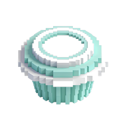Isometric Mint Cupcake Icon - 3D Pixel Style