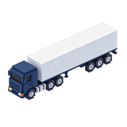 Isometric Delivery Truck Voxel Icon | 3D Pixel Art