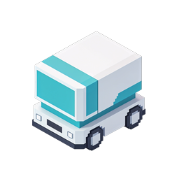 Isometric Delivery Truck Icon for Logistics & Shipping