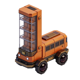 Isometric Voxel Delivery Truck Icon | 3D Cargo Vehicle