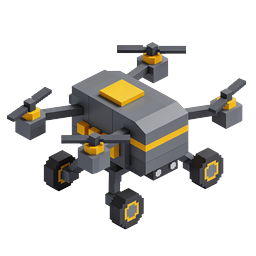 Isometric Drone Icon | 3D Voxel Quadcopter Illustration