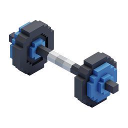 Isometric Dumbbell Icon - 3D Pixelated Fitness Weight
