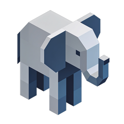Icono de elefante en bloques isométricos - Vida silvestre 3D Voxel