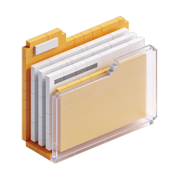 Isometric Files Folder Icon - 3D Layered Document Stack
