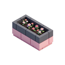 Isometric Flower Planter Box Icon | 3D Garden Design