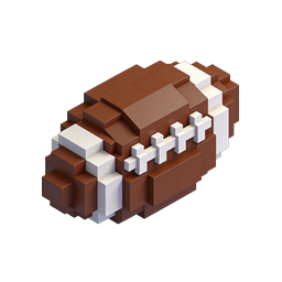 Isometric American Football Icon - 3D Voxel Sports Design
