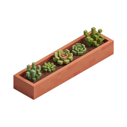 Isometric Garden Planter Box with Succulent Plants Icon