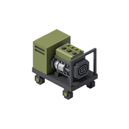 Isometric Generator Voxel Icon - Industrial Power Machine