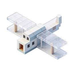 Isometric Glass Building Icon - Modern Architecture 3D
