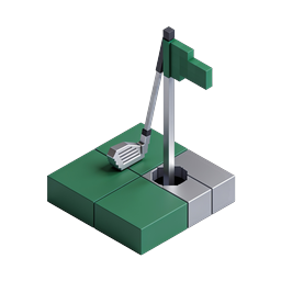 Isometrisches Golfgrün-Icon - 3D-Sportillustration