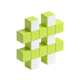 Isometric Green Blocks 3D Icon - Modern Cube Design