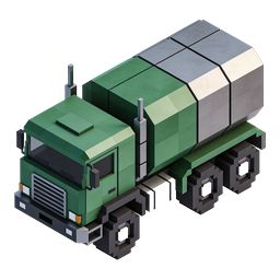 Isometric Green Cargo Truck Icon - 3D Vehicle