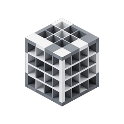 Isometrisches Gitterwürfel-Icon - 3D-Modularstruktur