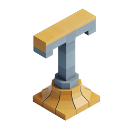 Isometric 3D Hammer Tool Icon for Construction Apps