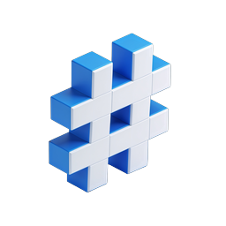 Isometric Hash Blocks 3D Icon | Blue White Cubes