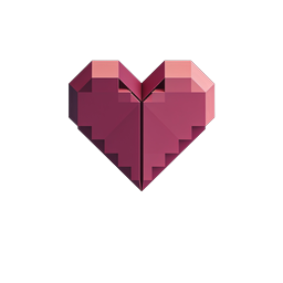 3D Isometrisches Herz-Icon - Geometrisches rosa Liebe-Symbol