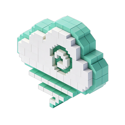 Isometric Help & Support 3D Voxel Icon with Question Mark