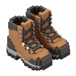 Isometric Pixel Art Hiking Boots Icon