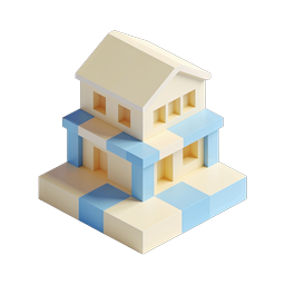 Isometric 3D House Icon for Real Estate & Architecture