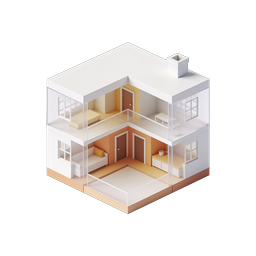 Isometric House Cutaway Icon | 3D Modern Home Illustration