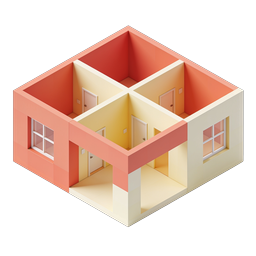 Isometric House Floor Plan Icon | 3D Home Design