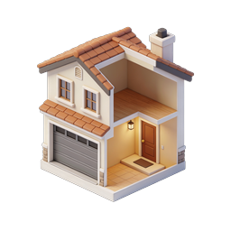 Icono de casa isométrica | Ilustración 3D de casa inmobiliaria